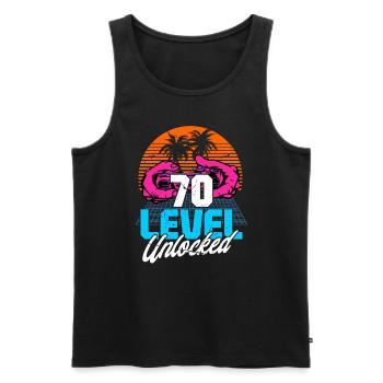 Level 70 Unlocked 70th Birthday Gamer 70s retro - Men's Premium Organic Tank Top - black - Front - Michal (187cm)