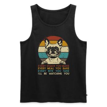 Français Bulldog Français Bulldog rétro - Débardeur bio Premium Homme - noir - Devant - Michal (187cm)