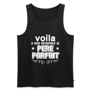 Voilà à quoi ressemble un papa parfait - Débardeur bio Premium Homme - noir - Devant - AI Model Male 178 light (178cm)
