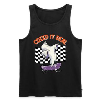 CREEP IT REAL Halloween Dabbing Ghost - Männer Premium Bio Tank Top - Schwarz - Vorne - AI Model Male 178 light (178cm)
