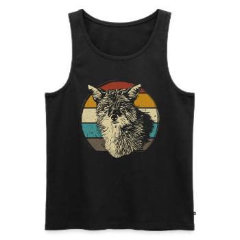 Coyote Coyote Animal Animal Sauvage - Débardeur bio Premium Homme - noir - Devant - AI Model Male 178 light (178cm)