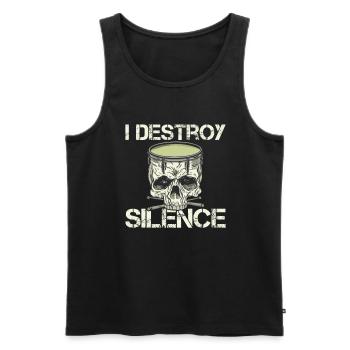 Schlagzeug Schlagzeuger Schlagzeuglehrer Musiker - Männer Premium Bio Tank Top - Schwarz - Vorne - AI Model Male 178 light (178cm)
