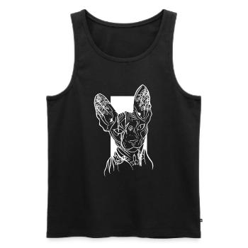 Sphinx Cat Lover Race de chat sans poils - Débardeur bio Premium Homme - noir - Devant - Michal (187cm)