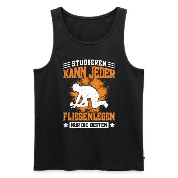 Fliesenleger Spruch - Fliesenlegen & Bodenleger - Männer Premium Bio Tank Top - Schwarz - Vorne - Michal (187cm)