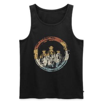 Funny Volunteer Fire Brigade Saying - Feuerwehrm - Men's Premium Organic Tank Top - black - Front - AI Model Male 178 light (178cm)