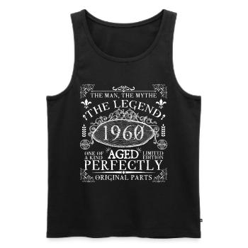 1960| Die Legende seit 1960 Geburtstag - Männer Premium Bio Tank Top - Schwarz - Vorne - Michal (187cm)