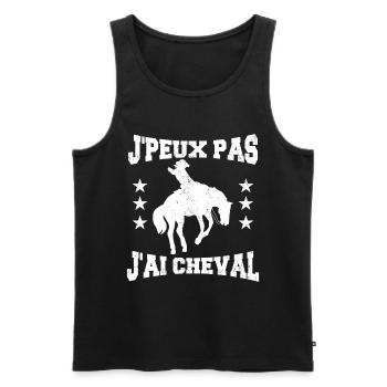 Je Peux Pas J'ai Cheval | fan de cheval | chevaux - Débardeur bio Premium Homme - noir - Devant - AI Model Male 178 light (178cm)
