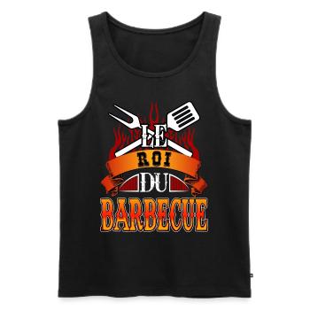 Le Roi Du Barbecue BBQ - Débardeur bio Premium Homme - noir - Devant - AI Model Male 178 light (178cm)