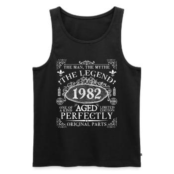 1982 Legend | Vintage Aged Perfectly 1982 - Men's Premium Organic Tank Top - black - Front - AI Model Male 178 light (178cm)