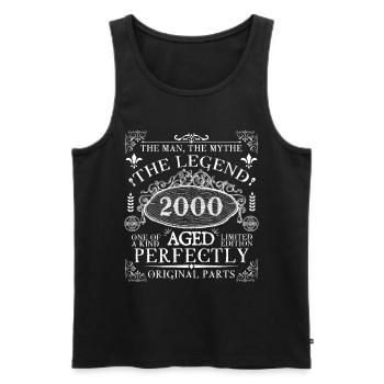 2000 Legend | Vintage perfekt gereift 2000 - Männer Premium Bio Tank Top - Schwarz - Vorne - AI Model Male 178 light (178cm)