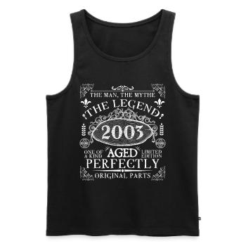 2003 Legend | Vintage Aged Perfectly 2003 - Männer Premium Bio Tank Top - Schwarz - Vorne - AI Model Male 178 light (178cm)