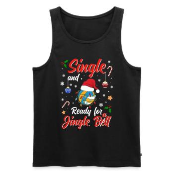 Volleyball Costume Single and ready for Jingle - Männer Premium Bio Tank Top - Schwarz - Vorne - AI Model Male 178 light (178cm)