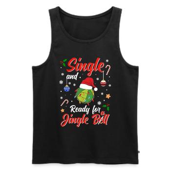 Fun Beachball Costume Single and ready for Jingle - Männer Premium Bio Tank Top - Schwarz - Vorne - AI Model Male 178 light (178cm)