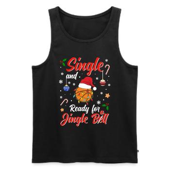 Fun Basketball Costume Single and ready for Jingle - Männer Premium Bio Tank Top - Schwarz - Vorne - AI Model Male 178 light (178cm)