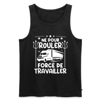 chauffeur camion | Fan de Camions - Débardeur bio Premium Homme - noir - Devant - Michal (187cm)