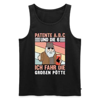PATENTE A B C UND DIE 6 ICH FAHR DIE GROßEN PÖTTE - Männer Premium Bio Tank Top - Schwarz - Vorne - AI Model Male 178 light (178cm)