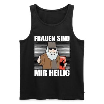 FRAUEN SIND MIR HEILIG Harald Krull - Männer Premium Bio Tank Top - Schwarz - Vorne - AI Model Male 178 light (178cm)