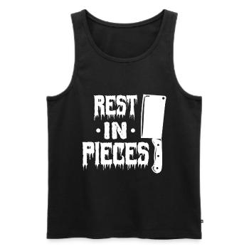 cadeau Halloween humour | Rest in Pieces Halloween - Débardeur bio Premium Homme - noir - Devant - AI Model Male 178 light (178cm)
