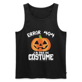 Halloween Error 404 Costume introuvable !! - Débardeur bio Premium Homme - noir - Devant - AI Model Male 178 light (178cm)