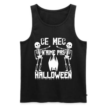 cadeau Halloween humour | Costume Halloween !!! - Débardeur bio Premium Homme - noir - Devant - Michal (187cm)