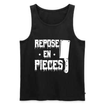 cadeau Halloween humour | repose Pieces Halloween - Débardeur bio Premium Homme - noir - Devant - AI Model Male 178 light (178cm)
