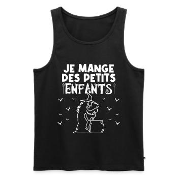 cadeau Halloween humour | Déguisement Halloween !! - Débardeur bio Premium Homme - noir - Devant - AI Model Male 178 light (178cm)