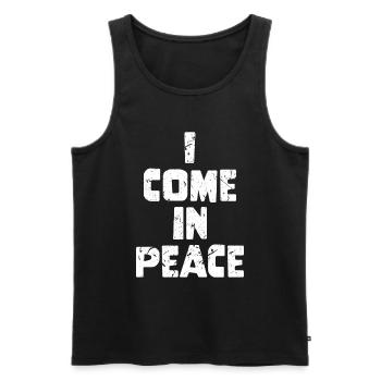 Galaxy Science Space Lover I Come In Peace - Männer Premium Bio Tank Top - Schwarz - Vorne - AI Model Male 178 light (178cm)