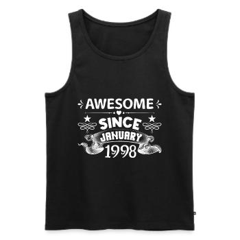 January 1998 | Awesome since January 1998 - Men's Premium Organic Tank Top - black - Front - Michal (187cm)