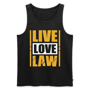 Law students, exam candidates lawyer - Men's Premium Organic Tank Top - black - Front - AI Model Male 178 light (178cm)
