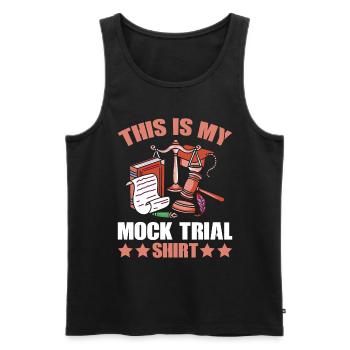 C’EST MA CHEMISE DE PROCÈS SIMULÉ Avocat Étudiant en droit - Débardeur bio Premium Homme - noir - Devant - Michal (187cm)