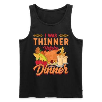 Thanksgiving Party I Was Thinner Before Dinner - Männer Premium Bio Tank Top - Schwarz - Vorne - Michal (187cm)