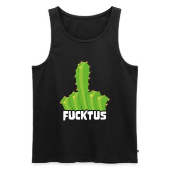 Ironic Succulent Sarcastic Funny Fucktus Cactus - Männer Premium Bio Tank Top - Schwarz - Vorne - Michal (187cm)