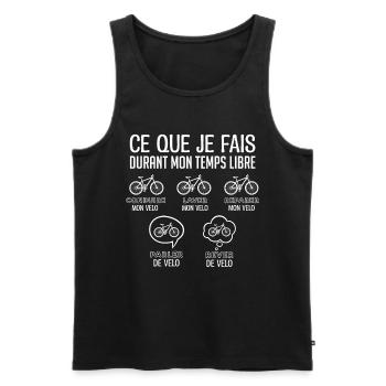 Vélo | fan de vélos cadeau pour fan de vélo ! - Débardeur bio Premium Homme - noir - Devant - Michal (187cm)