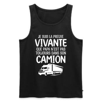 Papa chauffeur de camion fan de camion - Débardeur bio Premium Homme - noir - Devant - Michal (187cm)