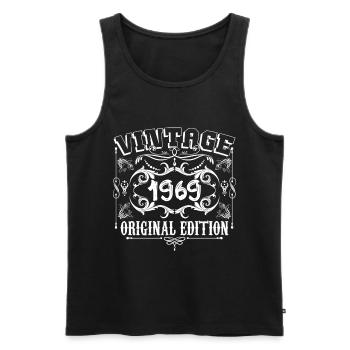 1969| Vintage Original Edition 1969 Geburtstag - Männer Premium Bio Tank Top - Schwarz - Vorne - AI Model Male 178 light (178cm)