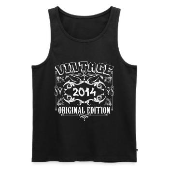 2014 | Vintage Original Edition 2014 Geburtstag - Männer Premium Bio Tank Top - Schwarz - Vorne - AI Model Male 178 light (178cm)