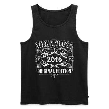 2016 | Vintage Original Edition 2016 birthday - Men's Premium Organic Tank Top - black - Front - AI Model Male 178 light (178cm)