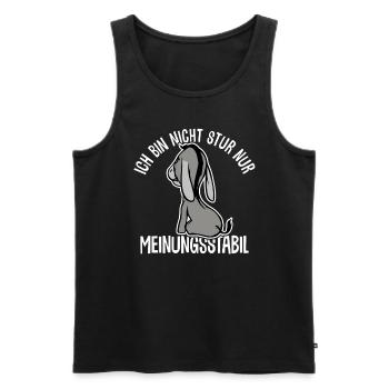 Ich bin nicht stur - nur meinungsstabil Esel - Männer Premium Bio Tank Top - Schwarz - Vorne - AI Model Male 178 light (178cm)