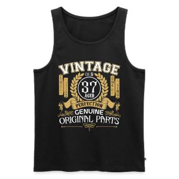 Vintage 37 years - birthday gift 37 years - Men's Premium Organic Tank Top - black - Front - AI Model Male 178 light (178cm)