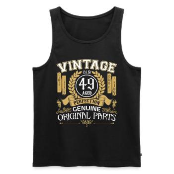 Vintage 49 years - birthday gift 49 years - Men's Premium Organic Tank Top - black - Front - AI Model Male 178 light (178cm)