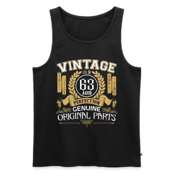 Jahrgang 63 Jahre alt - Geburtstagsgeschenk 63 Jahre alt - Männer Premium Bio Tank Top - Schwarz - Vorne - Michal (187cm)