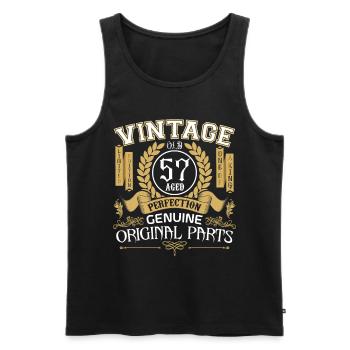 Vintage 57 years - birthday gift 57 years - Men's Premium Organic Tank Top - black - Front - AI Model Male 178 light (178cm)