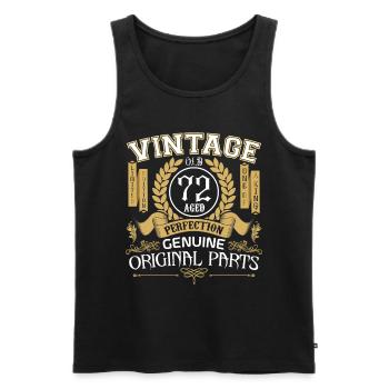 Vintage 72 years - birthday gift 72 years - Men's Premium Organic Tank Top - black - Front - AI Model Male 178 light (178cm)
