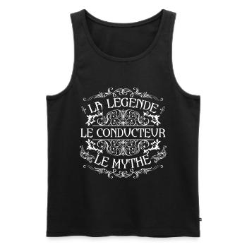 Conducteur | meilleur Conducteur | la légende le m - Débardeur bio Premium Homme - noir - Devant - AI Model Male 178 light (178cm)