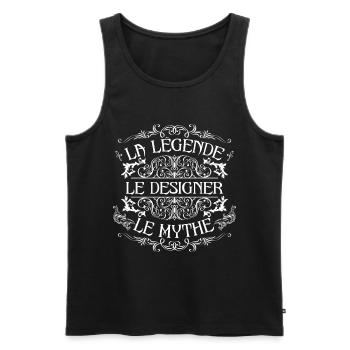 Designer | meilleur Designer | la légende le mythe - Débardeur bio Premium Homme - noir - Devant - Michal (187cm)