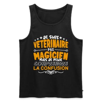 Vétérinaire | Vétérinaire pas Magicien | Meilleur - Débardeur bio Premium Homme - noir - Devant - Michal (187cm)