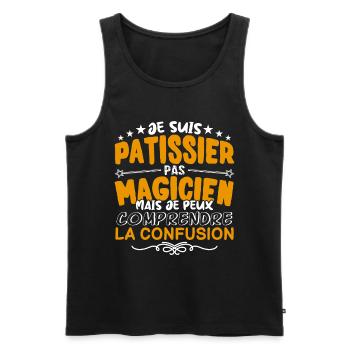 Patissier | Patissier pas Magicien | Meilleur Pati - Débardeur bio Premium Homme - noir - Devant - AI Model Male 178 light (178cm)