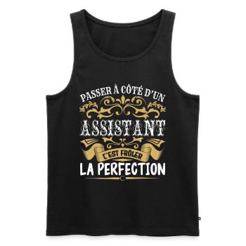 Le Meilleur Assistant | Assistant à la perfection - Débardeur bio Premium Homme - noir - Devant - Michal (187cm)