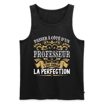 Le Meilleur Professeur | Professeur à la perfectio - Débardeur bio Premium Homme - noir - Devant - Michal (187cm)