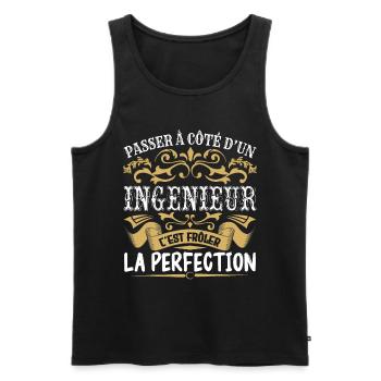 Le Meilleur Ingénieur | Ingénieur à la perfection - Débardeur bio Premium Homme - noir - Devant - Michal (187cm)
